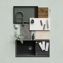 Plan de travail compact aspect marbre gris GoodHome Nepeta L.300 x l.62 x Ép.1,2 cm