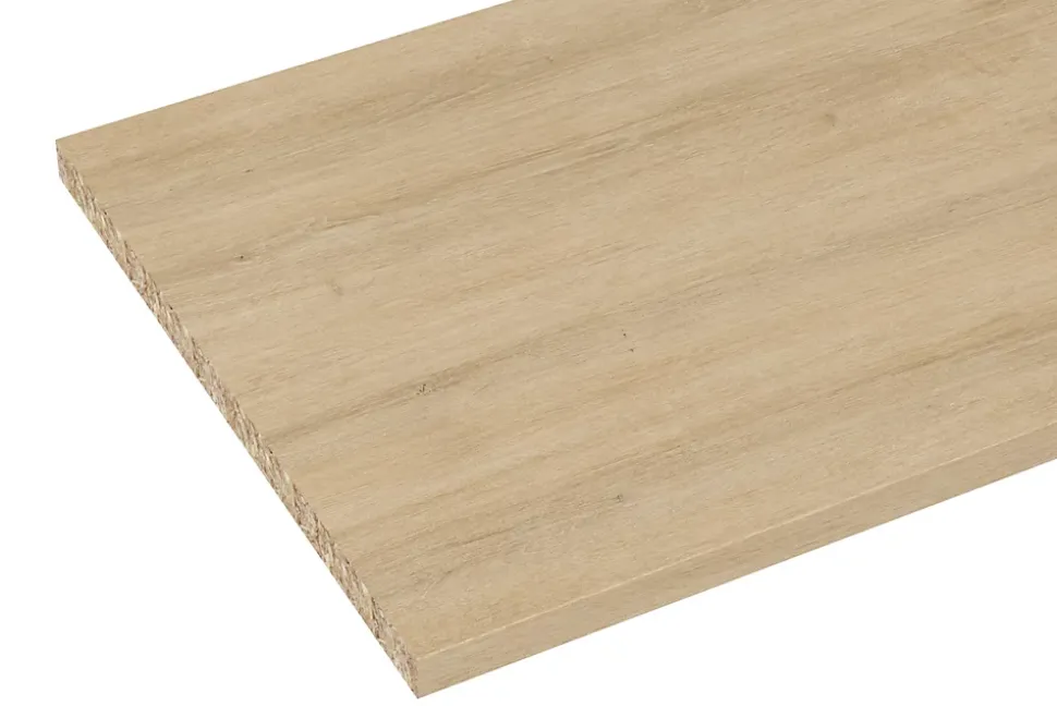 Plan de travail de cuisine effet chêne clair L. 240 x l. 63,5 x ép. 2,8 cm