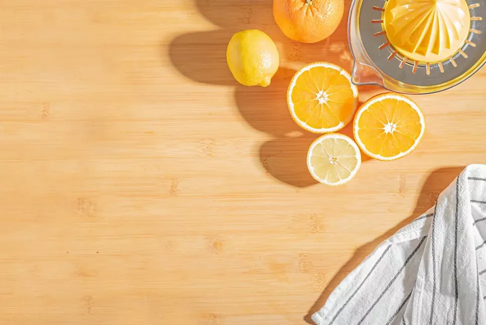 Plan de travail en bambou l.250 cm x l.65 cm x éP.3,6 cm