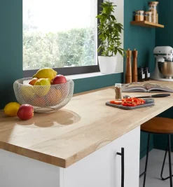 Plan de travail en chêne massif L. 250 x l. 65 x ép. 2,6 cm