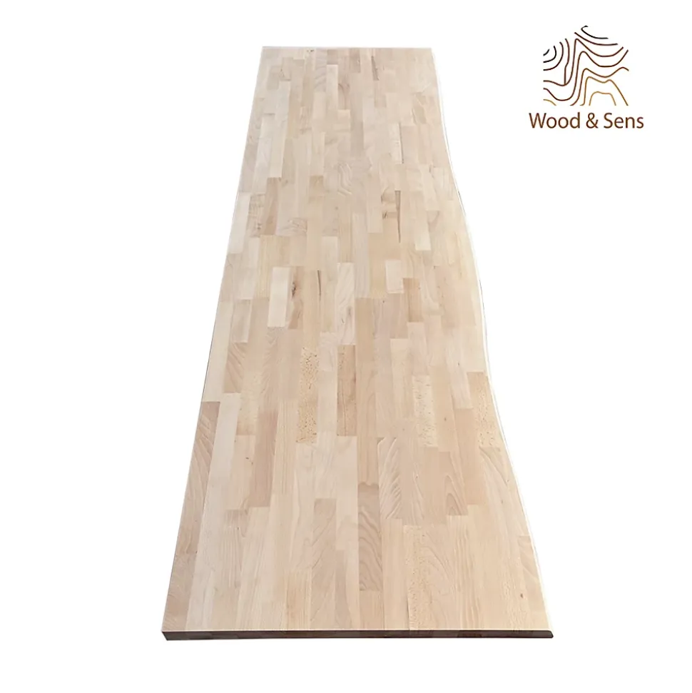 Plan de travail Hêtre massif bord naturel L.250 x l.65 cm, Ep.36 mm