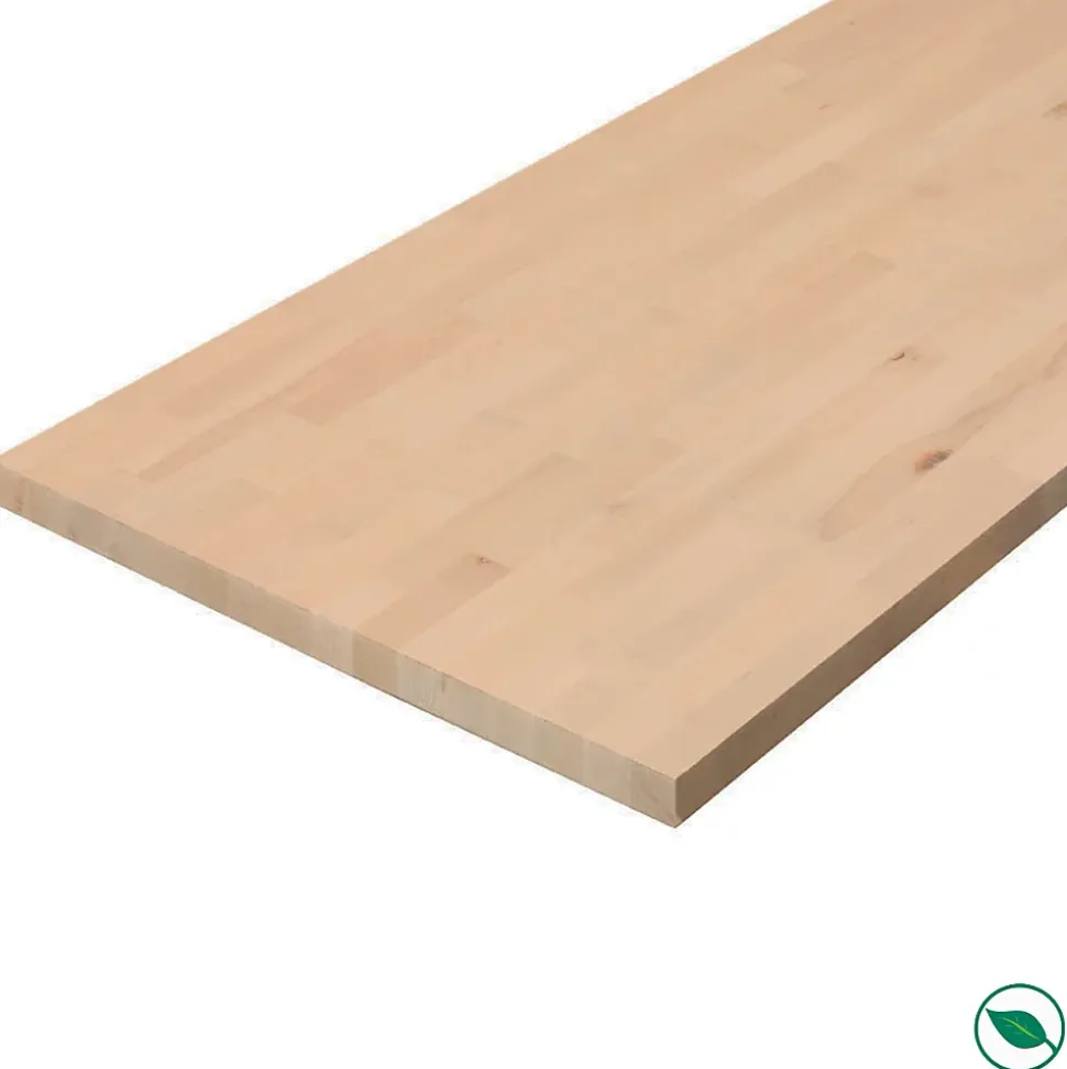 Plan de travail hêtre massif lamellé collé abouté 3000 x 650 x 38 mm