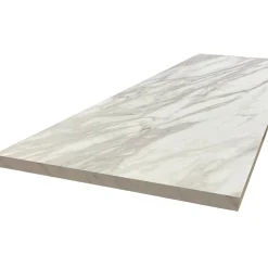 Plan de travail ilot central stratifié HPL marbre blanc 1600 x 900 x 38 mm