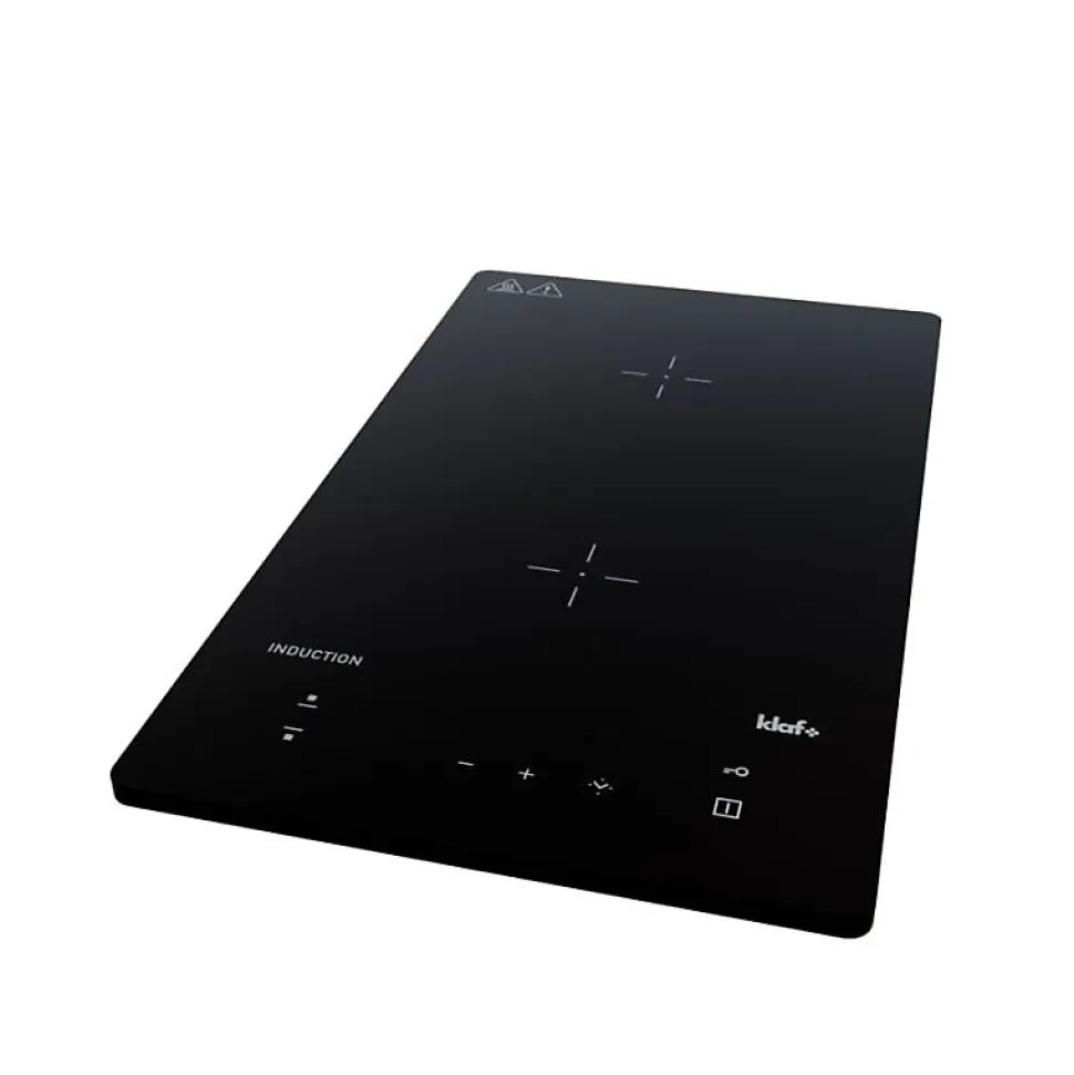 Plan de travail monobloc PlaniQuartz avec évier - 140 cm - Nero - évier à droite - Plaque de cuisson Induction