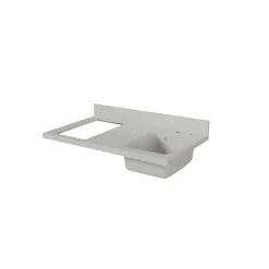 Plan de travail monobloc PlaniQuartz avec évier - 100 cm - Snova - évier à droite - Plaque de cuisson Non inclus
