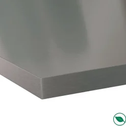 Plan de travail stratifié HPL aluminium 2000 x 650 x 38 mm