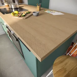 Plan de travail stratifié aspect chevron chêne GoodHome Berberis L.300 x l.62 x Ép.3,8 cm