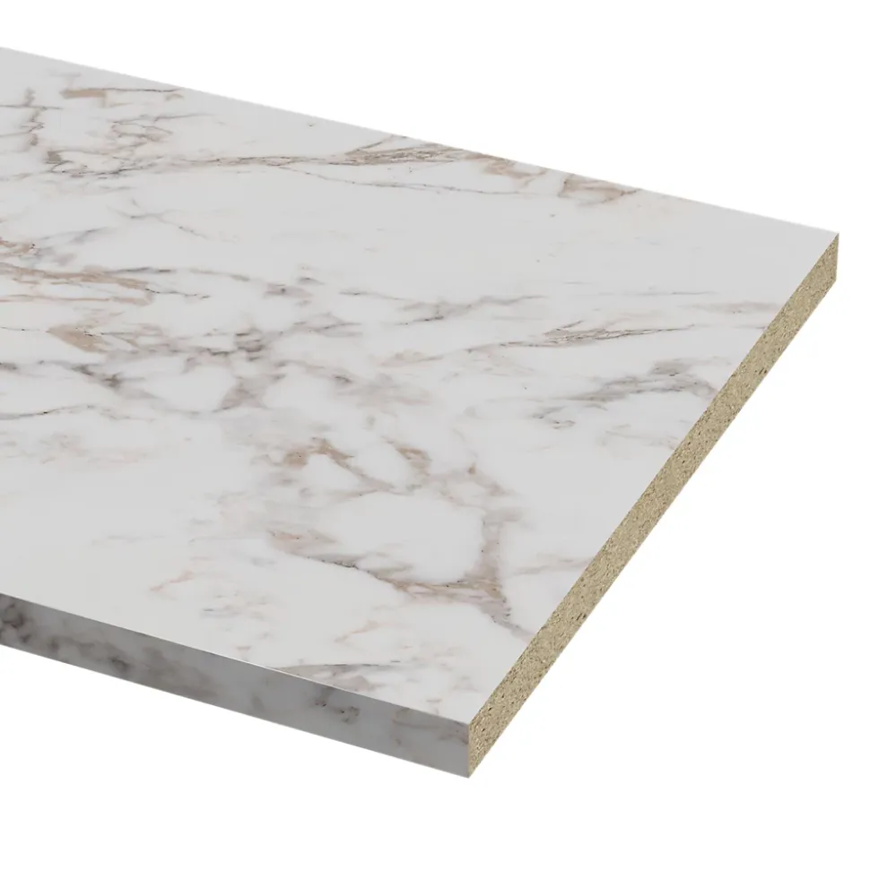 Plan de travail stratifié aspect marbre beige GoodHome Berberis L.300 x Ép.3,8 cm