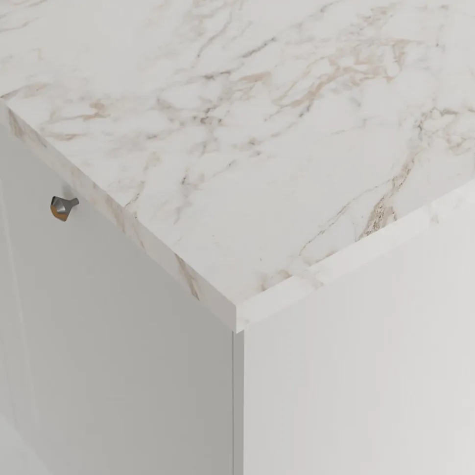 Plan de travail stratifié aspect marbre beige GoodHome Berberis L.300 x Ép.3,8 cm