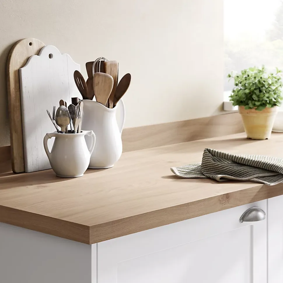 Plan de travail stratifié aspect chêne GoodHome Kala L.300 x l.62 x Ép.3,8 cm