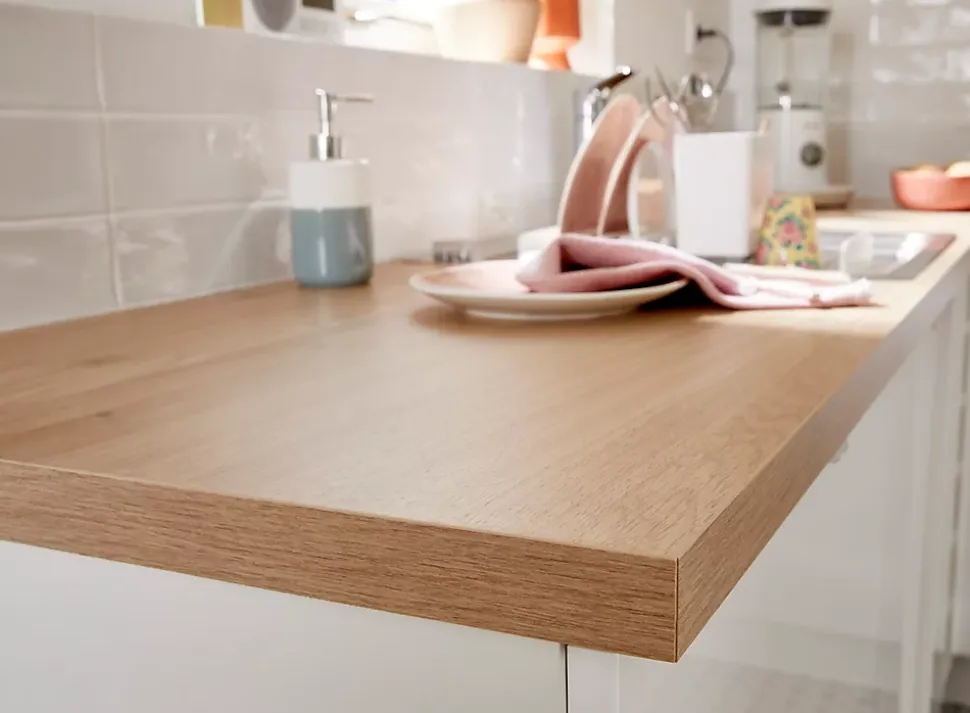 Plan de travail stratifié aspect chêne GoodHome Kala L.300 x l.62 x Ép.3,8 cm