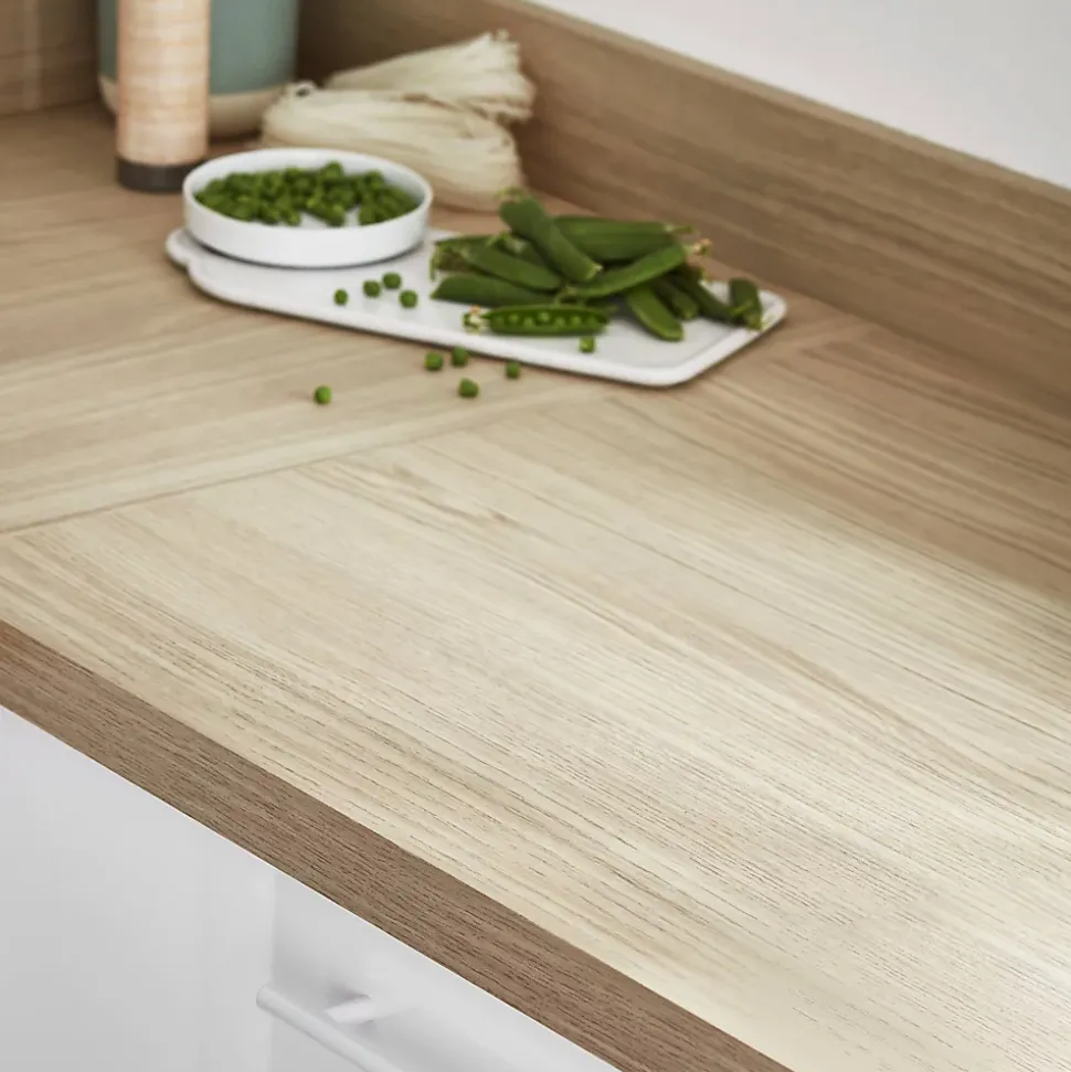 Plan de travail stratifié aspect bois clair GoodHome Kala L.300 x l.62 x Ép.3,8 cm