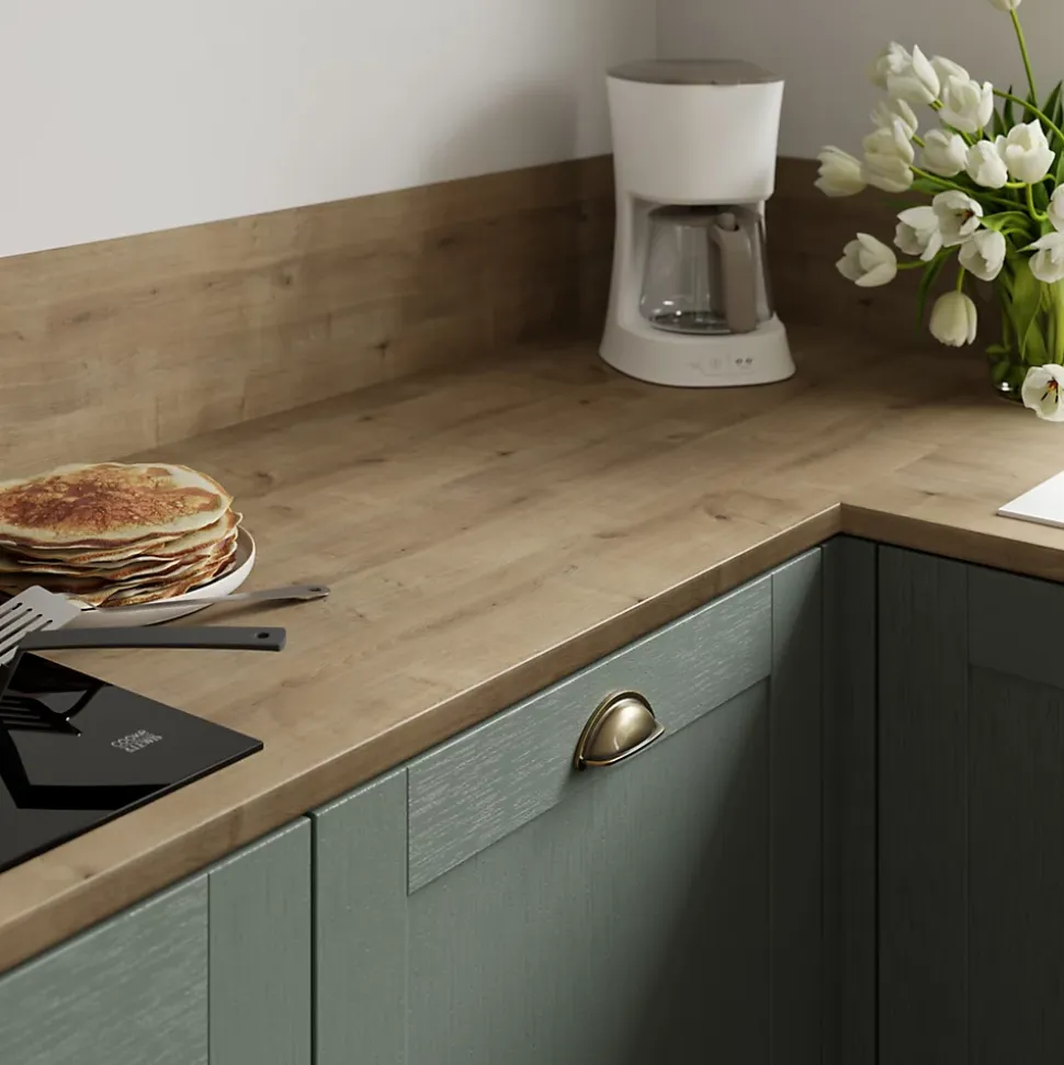 Plan de travail stratifié aspect chêne GoodHome L.180 x l.62 x Ép.2,8 cm