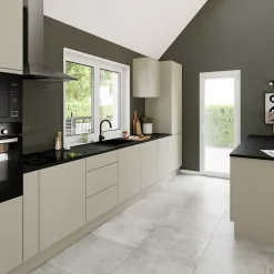 Plan de travail stratifié aspect pierre noire GoodHome Kala L.300 x l.62 x Ép.3,8 cm