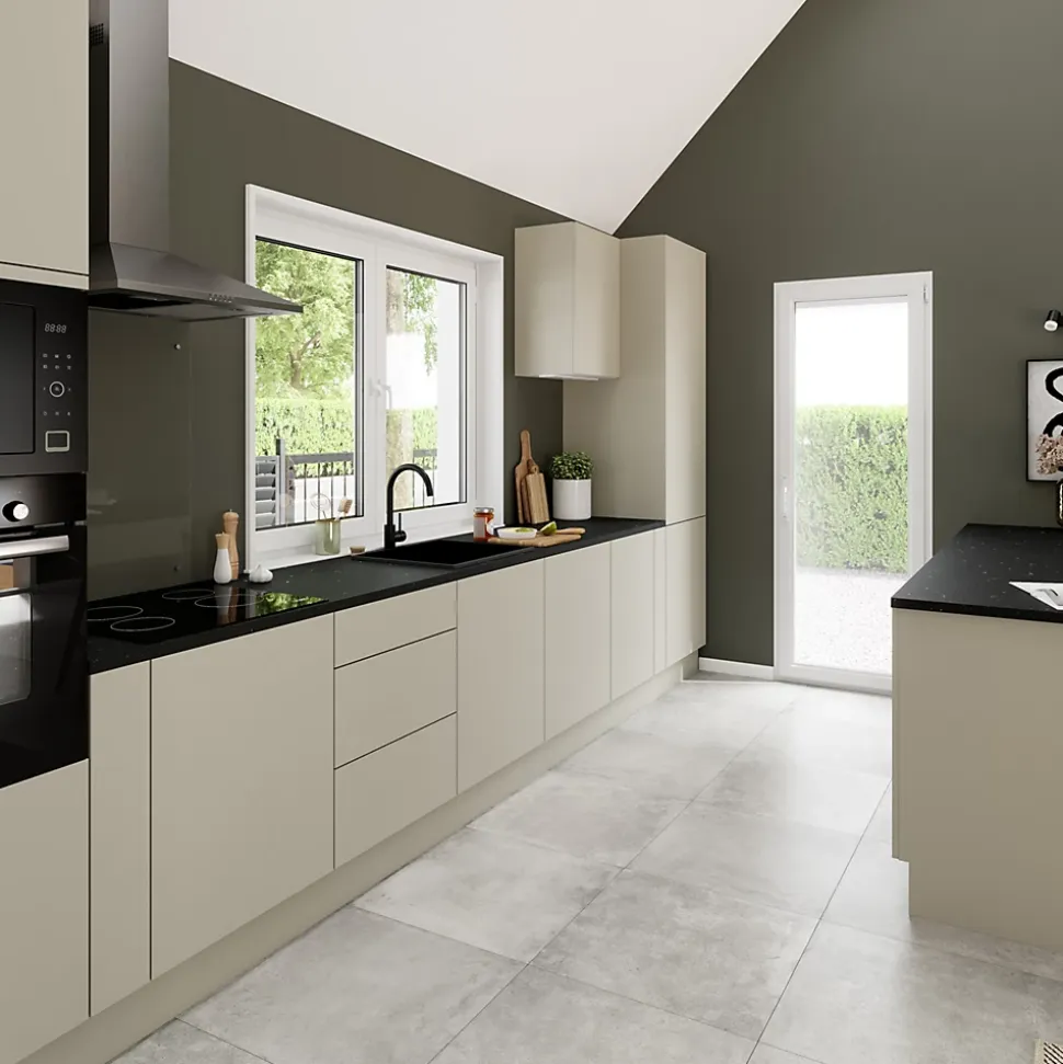 Plan de travail stratifié aspect pierre noire GoodHome Kala L.300 x l.62 x Ép.3,8 cm