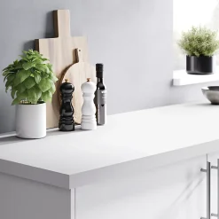 Plan de travail stratifié blanc GoodHome Kala L.300 x l.62 x Ép.3,8 cm