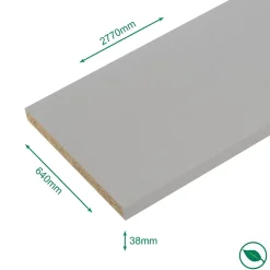 Plan de travail stratifié aluminium 2770 x 640 EP 38 mm