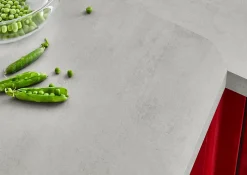 Plan de travail stratifié gris effet béton L.300 x l.62 x ép.3,8 cm, GoodHome Kala