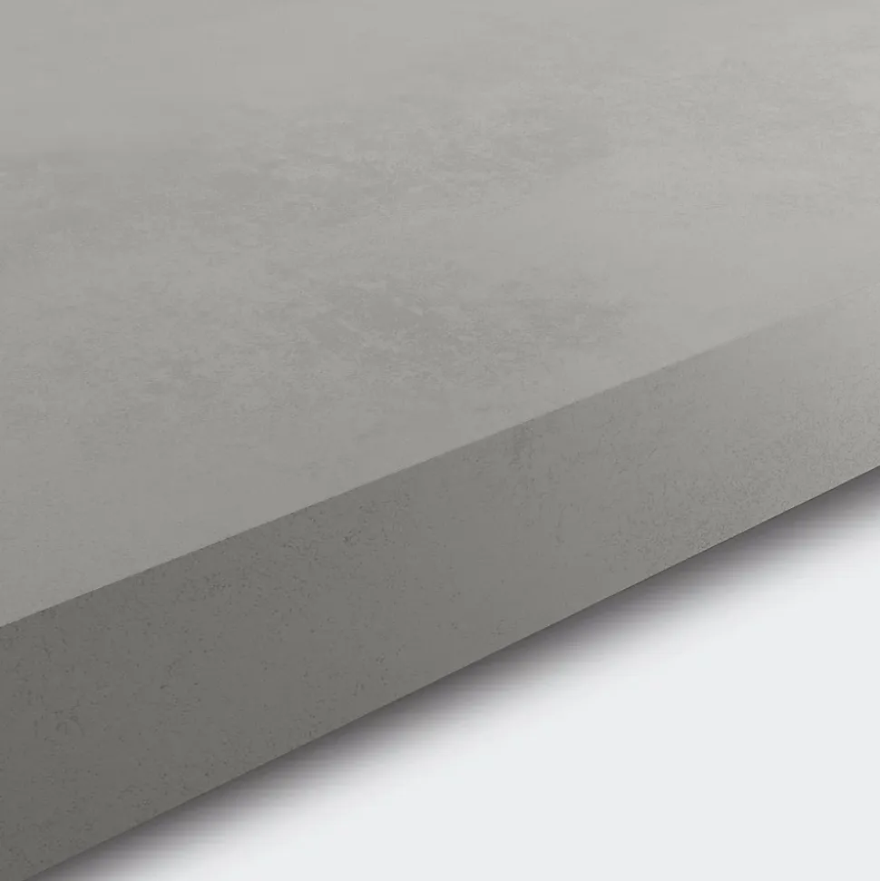 Plan de travail stratifié gris effet béton L.300 x l.62 x ép.3,8 cm, GoodHome Kala