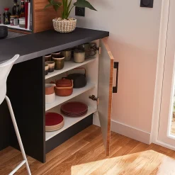 Plan de travail stratifié noir mat L.300 x l.62 x ép.3,8 cm GoodHome Berberis