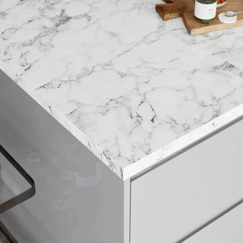 Plan de travail stratifié aspect quartzite GoodHome Berberis L.300 x Ép.3,8 cm