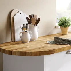 Plan snack chêne massif GoodHome Hinita L.180 x l.62 x Ép.4 cm