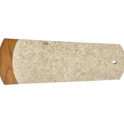 Planche à découper 38 cm en marbre beige et bois de teck - KAEL