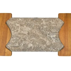 Planche à découper 38 cm en marbre gris et bois de teck - ZEPHYR