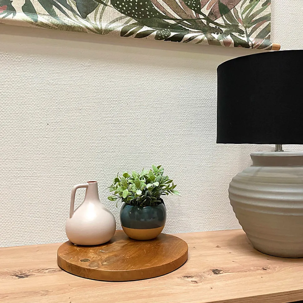 Planche à découper - plateau décoratif rond 30 cm bois de teck - NATE