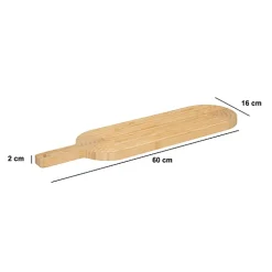 Planche à découper avec rainures en bambou 60x16cm - Beige- 5five
