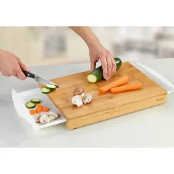 Planche à découper avec tiroirs - 40,5 x 25 cm - Bambou