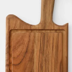 Planche à Découper de Cuisine en Bois Teck Massif - 20x180x500mm