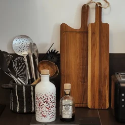 Planche à Découper de Cuisine en Bois Teck Massif - 20x180x500mm