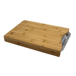Planche à découper en bambou avec récupérateur L.33 x l.26 cm