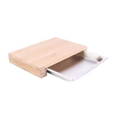 Planche à découper en bambou avec tiroir intégré 38x26 cm