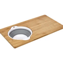 Planche à découper en bambou avec passoire intégrée