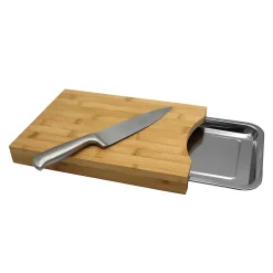 Planche à découper en bambou avec bac de récupération Box & Beyond