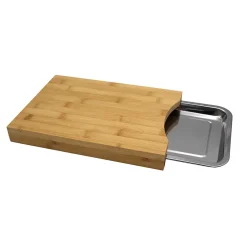 Planche à découper en bambou avec bac de récupération Box & Beyond