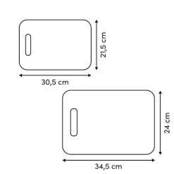 Planche à découper Essentiels L21,5/24cm blanc 2 pièces - Blanc- 5five