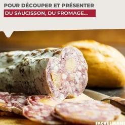 Planche à découper, hêtre avec rigolle et collecteur de sang 45 x 25 cm Fackelmann Wood Edition