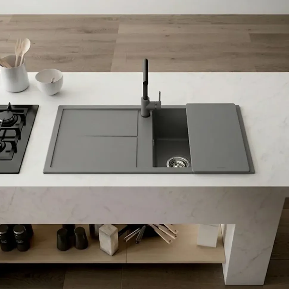 Planche à découper multifonction Elleci ELENA gris 50 cm