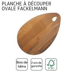 Planche à découper ovale, hêtre foncé 21 x 12 cm Fackelmann Wood Edition