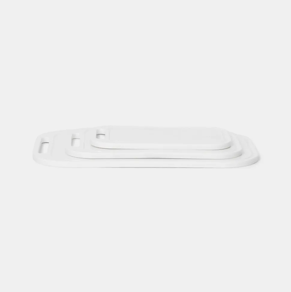 Planche à découper plastique GoodHome Datil coloris blanc, 3 pièces