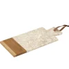 Planche à découper rectangle 35 cm marbre beige et bois de teck - FITZ