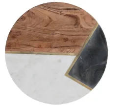 Planche en bois d'acacia, marbre et pierre D30 cm - Typhoon