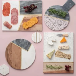 Planche en bois d'acacia, marbre et pierre - Typhoon