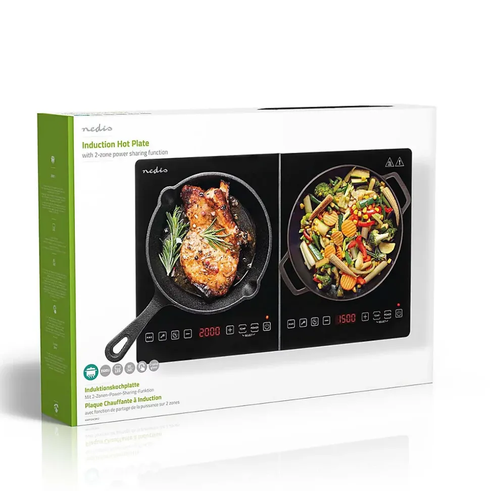 Plaque à induction Foyer: 2 3500 W Protection contre la surchauffe NEDIS