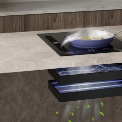 Plaque à induction et hotte intégrée tactile 2 Foyers flexible 9 niveaux 500m3h 4 vitesses et fonction boost CIARRA CBBEH392BF