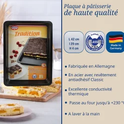 Plaque à pâtisserie à rebord extra haut 42 x 29 cm Dr Oetker Tradition