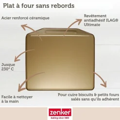 Plaque à pâtisserie sans rebords 36 x 33 cm Zenker Mojave Gold